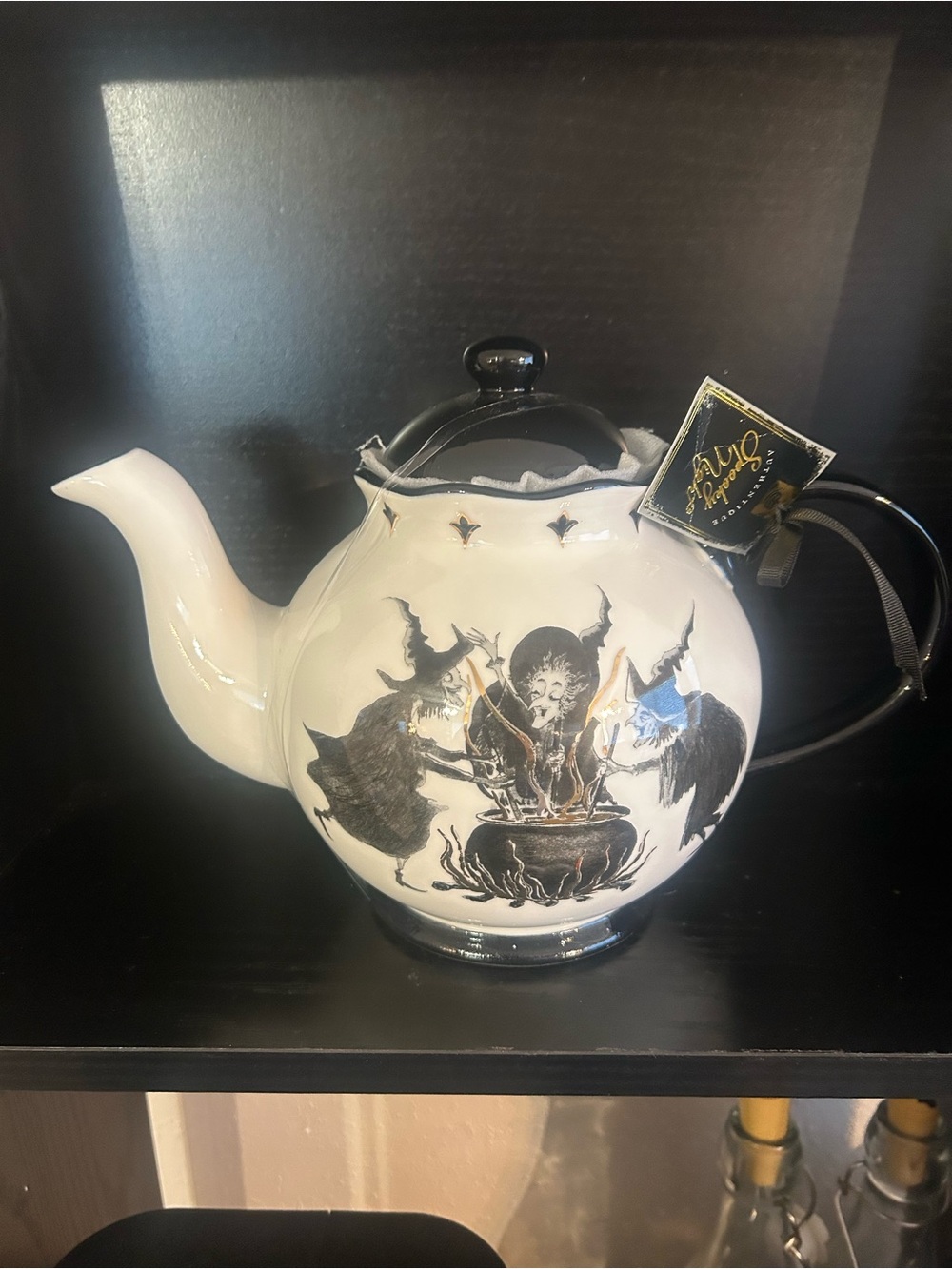 Home Art Ceramic Teapot in White and Black by